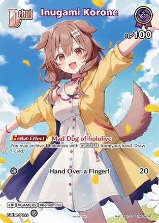 Image of Inugami Korone (P) (hBP06-067) (Alternate Art) (hBP06-067) - hololive OFFICIAL CARD GAME Promos Foil