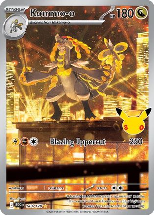 Image of Kommo-o 143/128  - Holofoil ME 30th Celebration - Illustration Rare