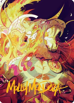 Image of Ajani's Anguish Art Card (Gold-Stamped Signature) (ASFRA-048) - Art Series: Reality Fracture