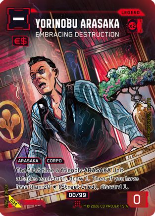 Image of Yorinobu Arasaka - Embracing Destruction (034) - Edgerunner Open Season 1 Foil