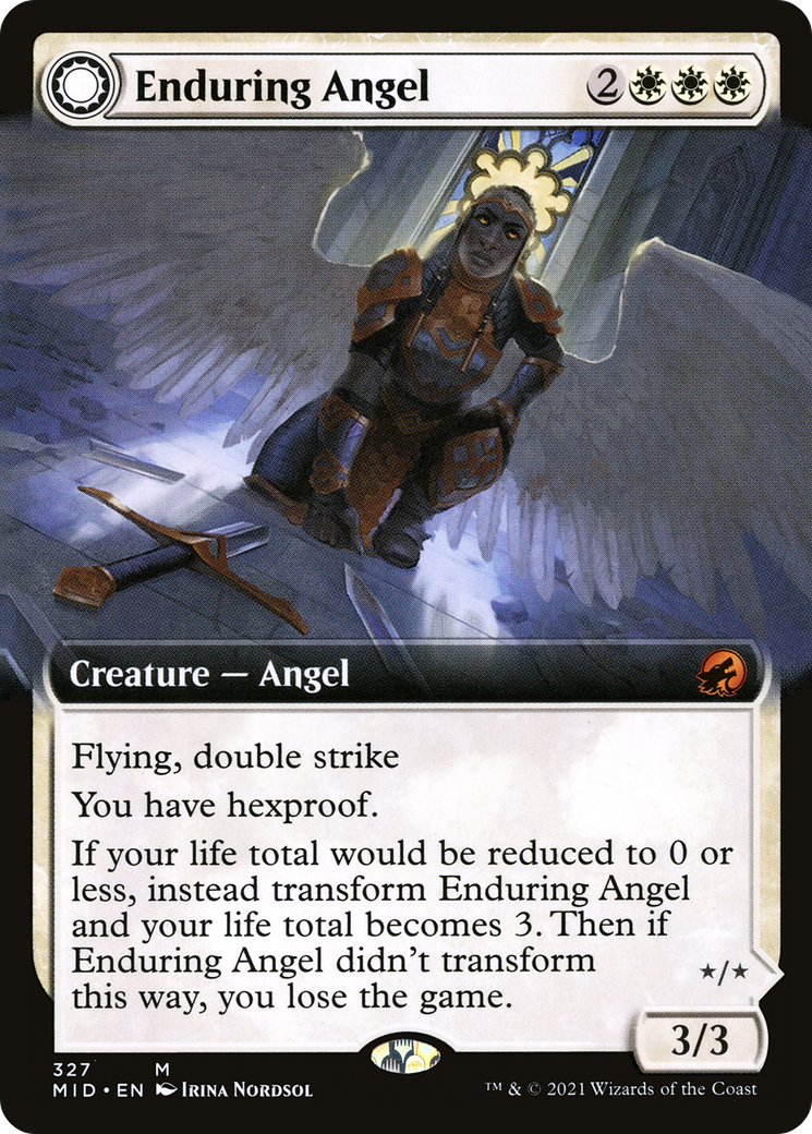 Image of Enduring Angel (Extended Art) (MID-327) - Innistrad: Midnight Hunt: (Extended Art, Double Faced Transform)