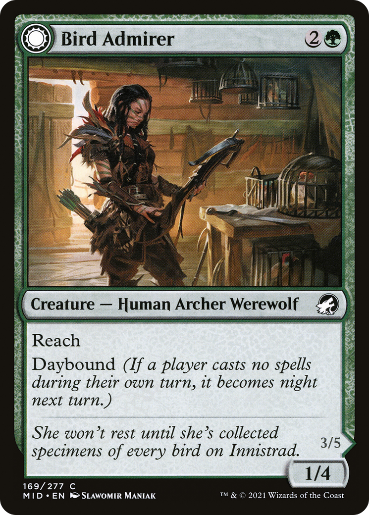Image of Bird Admirer (MID-169) - Innistrad: Midnight Hunt: (Double Faced Transform) Foil