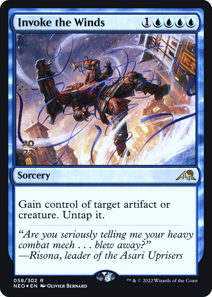 Image of Invoke the Winds (PRE-058) - Kamigawa: Neon Dynasty Promos Foil