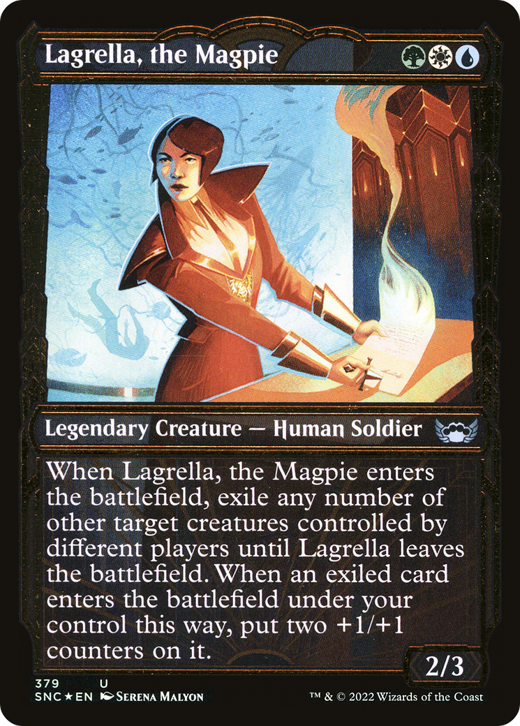 Image of Lagrella, the Magpie (Gilded Foil) (SNC-379) - Streets of New Capenna: (Showcase) Foil