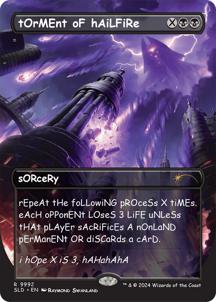 Image of tOrMEnt oF hAiLFiRe (SLD-9992) - Secret Lair Drop (Borderless) Foil