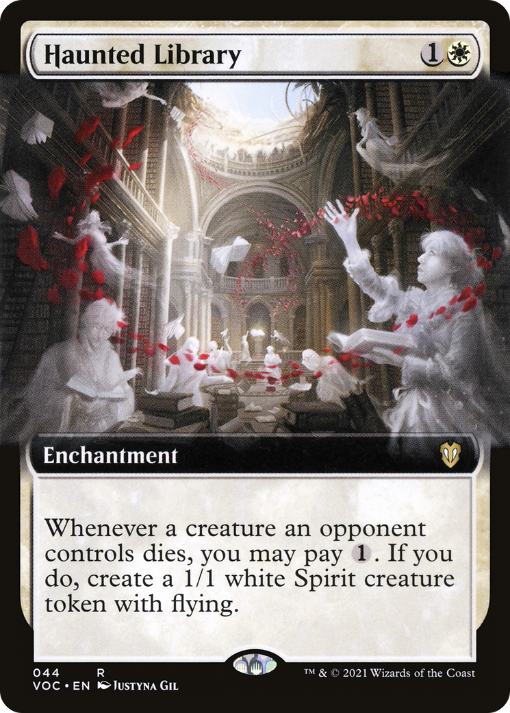 Image of Haunted Library (Extended Art) (VOC-044) - Crimson Vow Commander: (Extended Art)