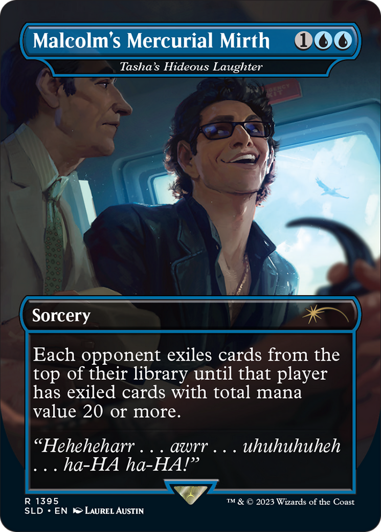 Image of Malcolm's Mercurial Mirth - Tasha's Hideous Laughter (SLD-1395) - Secret Lair Drop / Malcolm's Mercurial Mirth (Borderless)