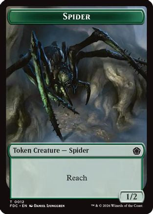 Image of Spider // Phyrexian Beast Double-Sided Token (FDC-12 // 11) - Commander: Foundations