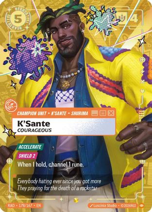 Image of K'Sante, Courageous (Heartsteel Overnumbered) (178/167) - Radiance Foil