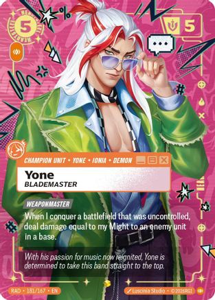 Image of Yone, Blademaster (Heartsteel Overnumbered) (181/167) - Radiance Foil