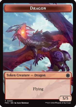 Image of Dragon (0008) // Dragon (0009) Double-Sided Token (FDC-8 // 9) - Commander: Foundations