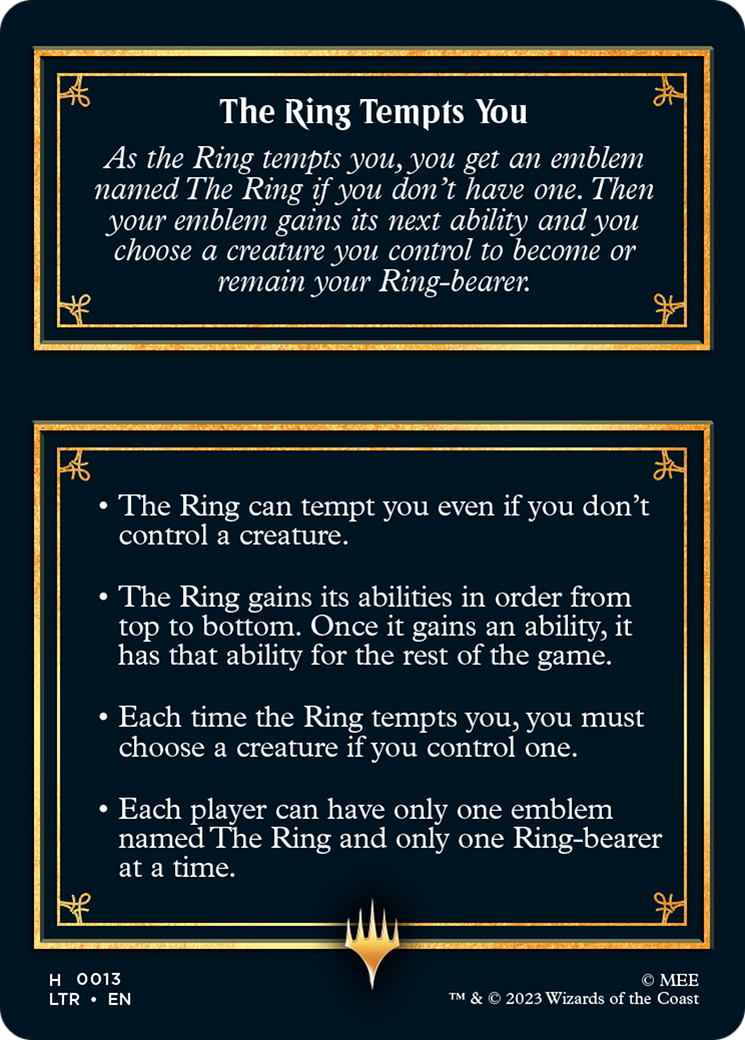Image of The Ring // The Ring Tempts You (TLTR-H13) - Tales of Middle-earth Tokens