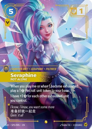 Image of Seraphine, Not Alone (K/DA Special Art Card) (SP5/005) - Radiance Foil