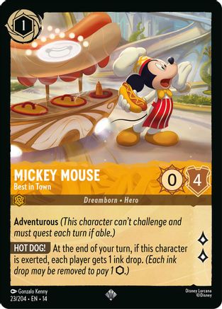 Image of Mickey Mouse - Best in Town (23/204) - Hyperia City Cold Foil