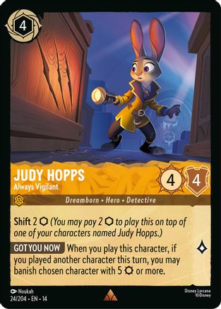 Image of Judy Hopps - Always Vigilant (24/204) - Hyperia City Cold Foil