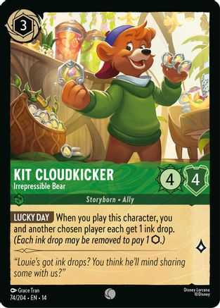 Image of Kit Cloudkicker - Irrepressible Bear (74/204) - Hyperia City Cold Foil