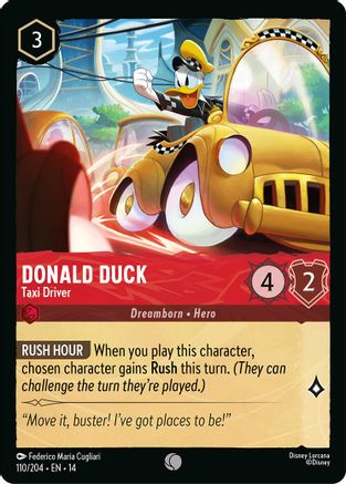 Image of Donald Duck - Taxi Driver (110/204) - Hyperia City Cold Foil