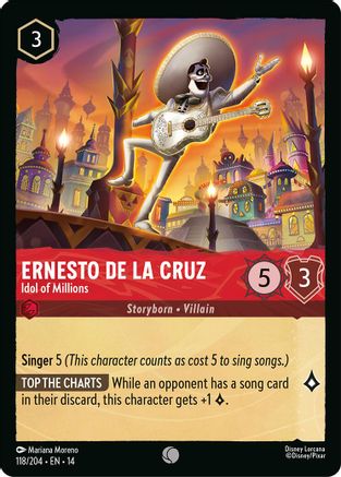 Image of Ernesto de la Cruz - Idol of Millions (118/204) - Hyperia City Cold Foil