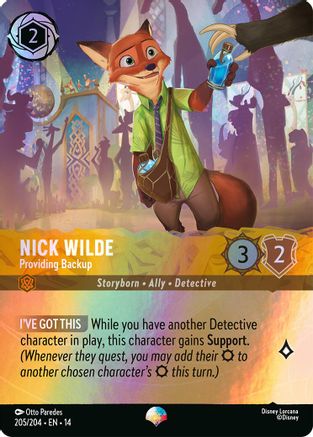 Image of Nick Wilde - Providing Backup (Epic) (205/204) - Hyperia City Holofoil