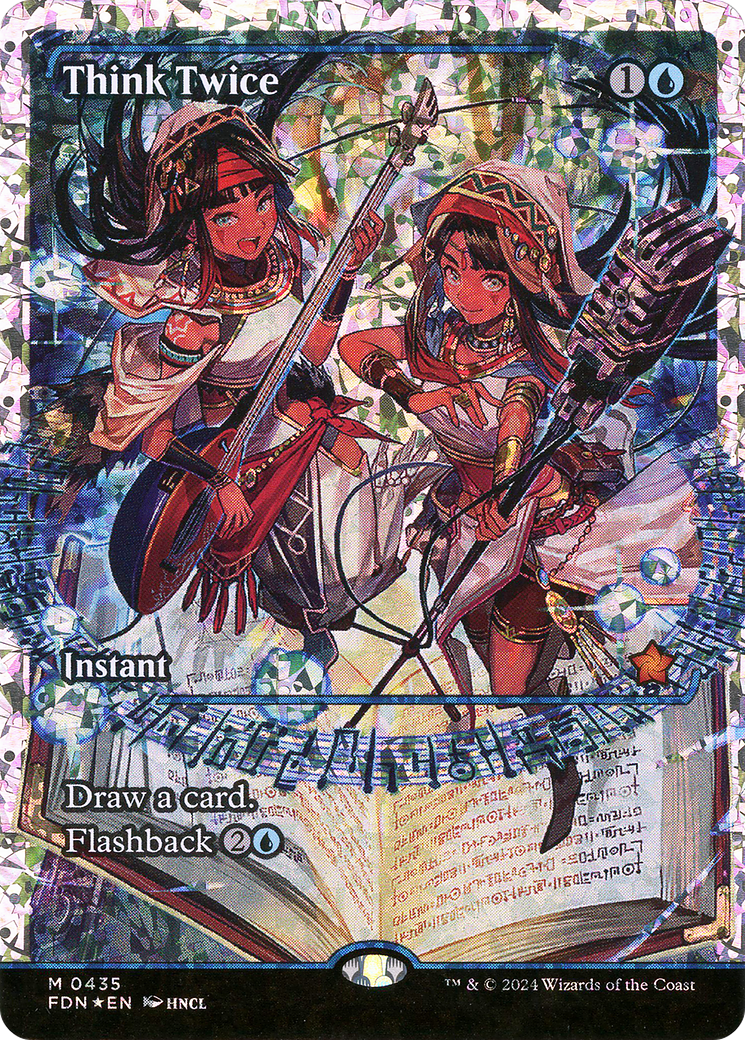 Image of Think Twice (Showcase) (Fracture Foil) (FDN-435) - Foundations: (Showcase) Foil