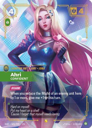 Image of Ahri, Confident (K/DA Special Art Card) (SP1/005) - Radiance Foil