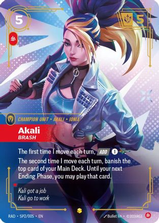 Image of Akali, Brash (K/DA Special Art Card) (SP2/005) - Radiance Foil