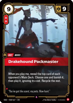 Image of Drakehound Packmaster (018/167) - Radiance Foil
