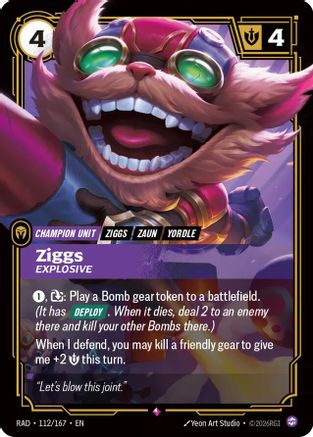 Image of Ziggs, Explosive (112/167) - Radiance Foil