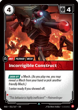 Image of Incorrigible Construct (011/167) - Radiance