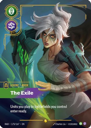 Image of Riven, The Exile (Overnumbered) (173/167) - Radiance Foil