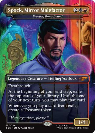 Image of Spock, Mirror Malefactor - Prosper, Tome-Bound (Borderless) (SDS-024) - Star Trek: Stardates