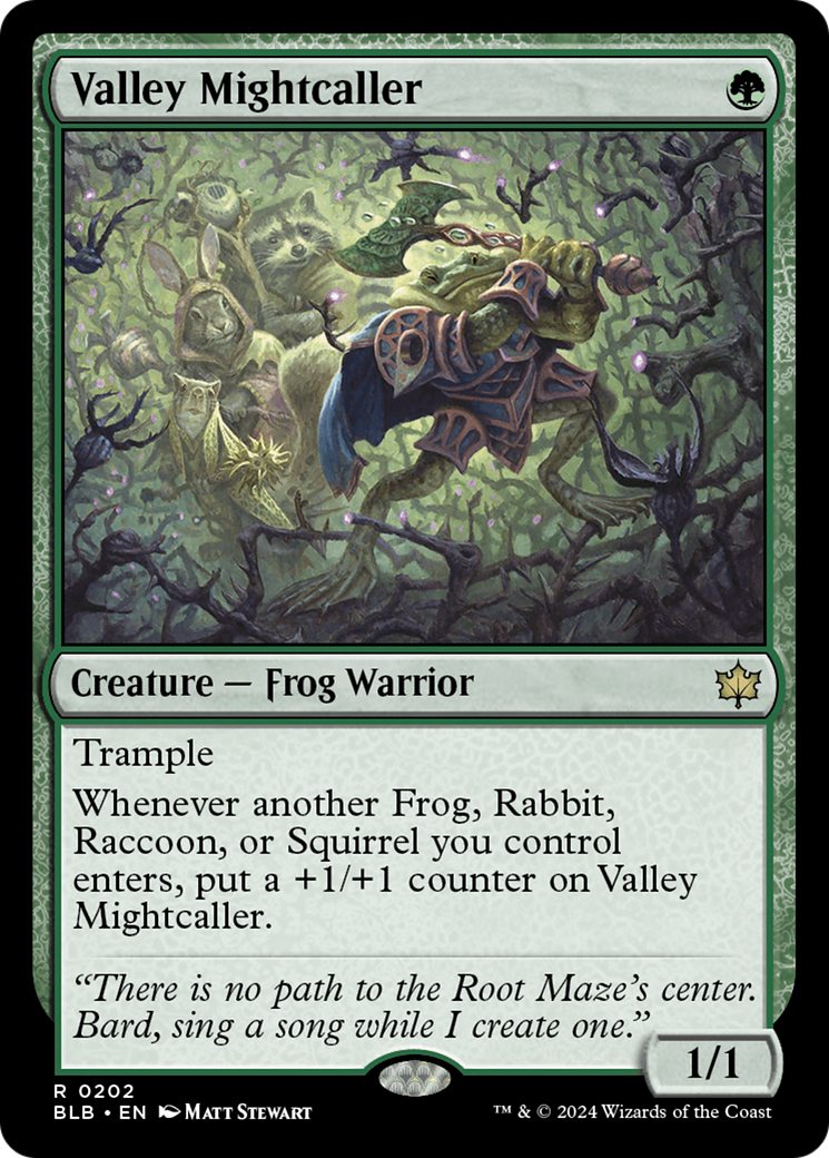 Image of Valley Mightcaller (BLB-202) - Bloomburrow Foil