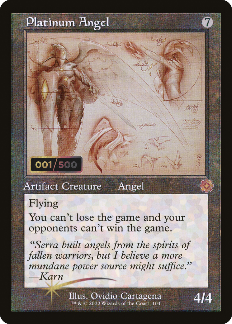 Image of Platinum Angel (Schematic) (Serial Numbered) (BRR-104) - The Brothers' War Retro Artifacts Foil