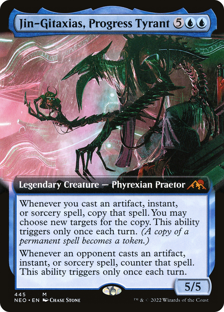 Image of Jin-Gitaxias, Progress Tyrant (Extended Art) (NEO-445) - Kamigawa: Neon Dynasty: (Extended Art) Foil
