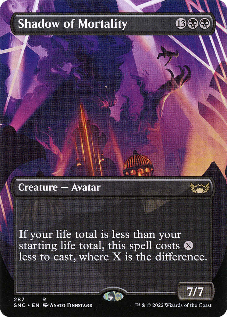Image of Shadow of Mortality (Borderless) (SNC-287) - Streets of New Capenna (Borderless) Foil