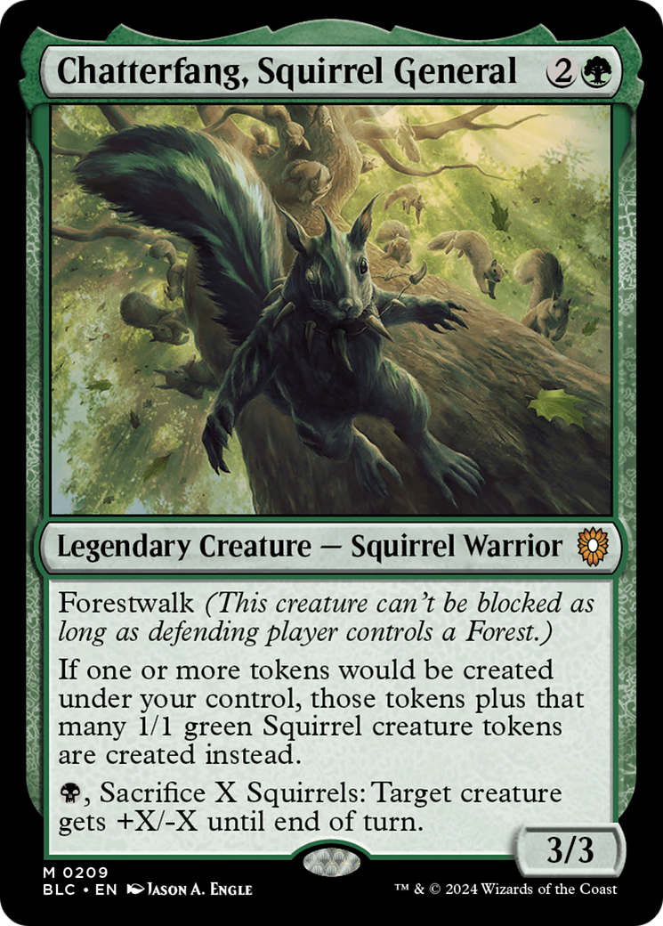 Image of Chatterfang, Squirrel General (BLC-209) - Bloomburrow Commander