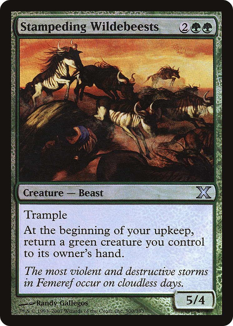 Image of Stampeding Wildebeests (10E-300★) - Tenth Edition Foil
