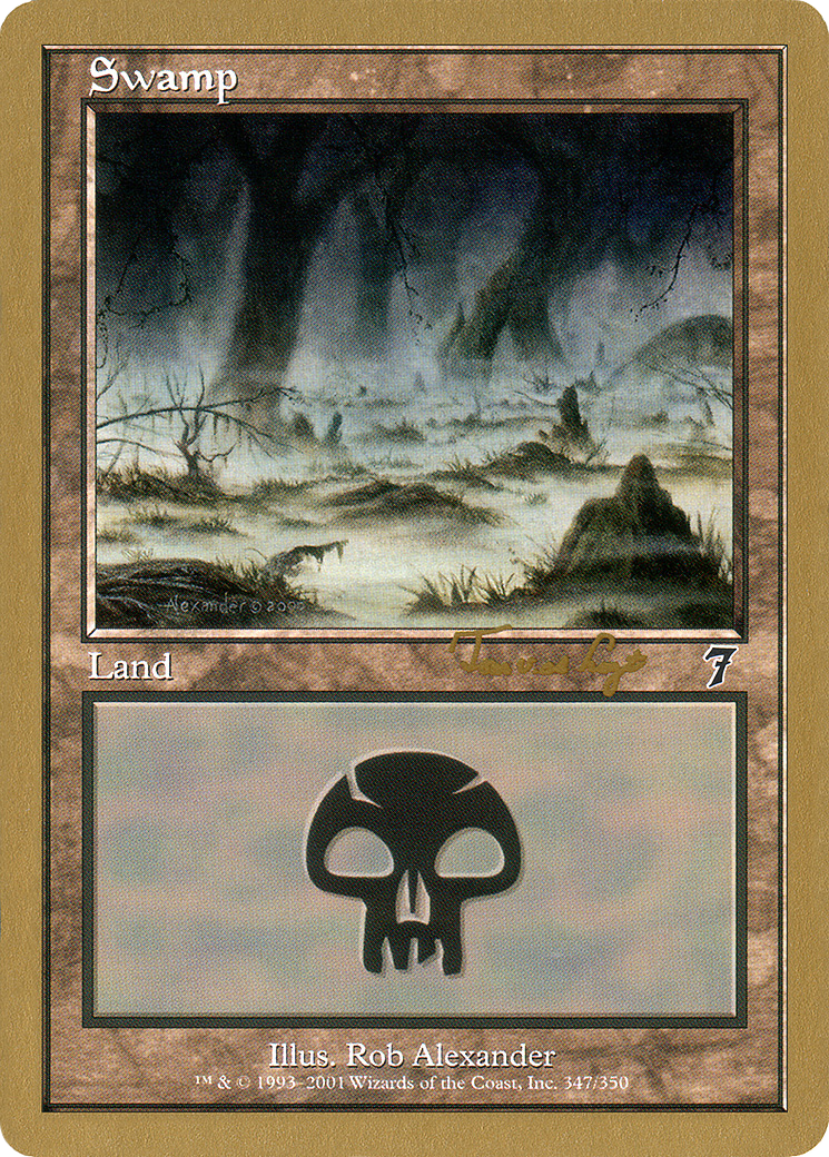 Image of Swamp (347) - 2001 Tom van de Logt (7ED) (WCD-) - World Championship Decks 2001