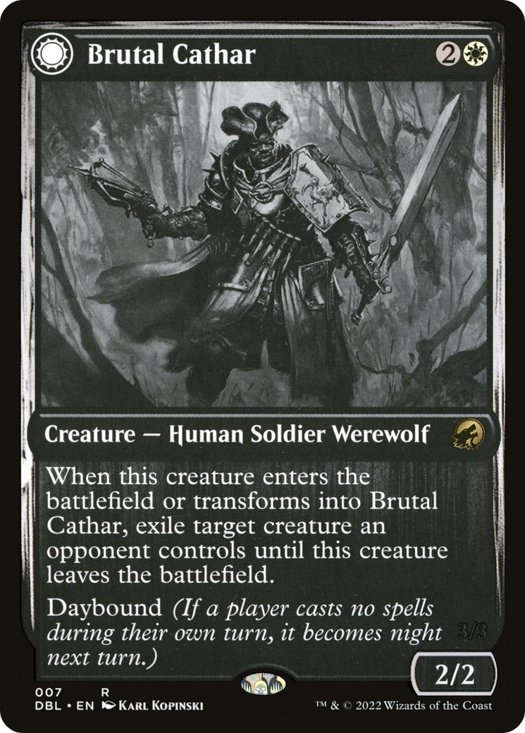 Image of Brutal Cathar (DBL-007) - Innistrad: Double Feature: (Double Faced Transform)
