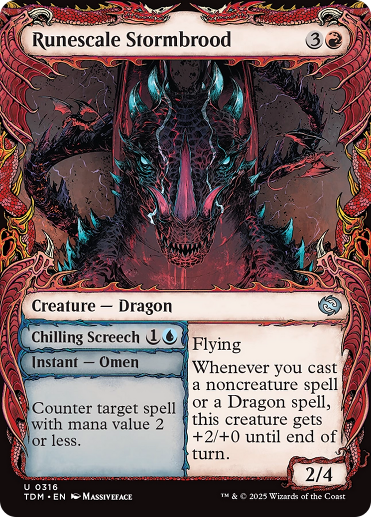 Image of Runescale Stormbrood (Showcase) (TDM-316) - Tarkir: Dragonstorm: (Showcase)