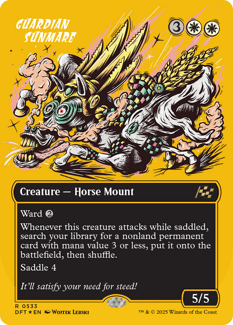 Image of Guardian Sunmare (Borderless) (First-Place Foil) (DFT-533) - Aetherdrift (Borderless) Foil