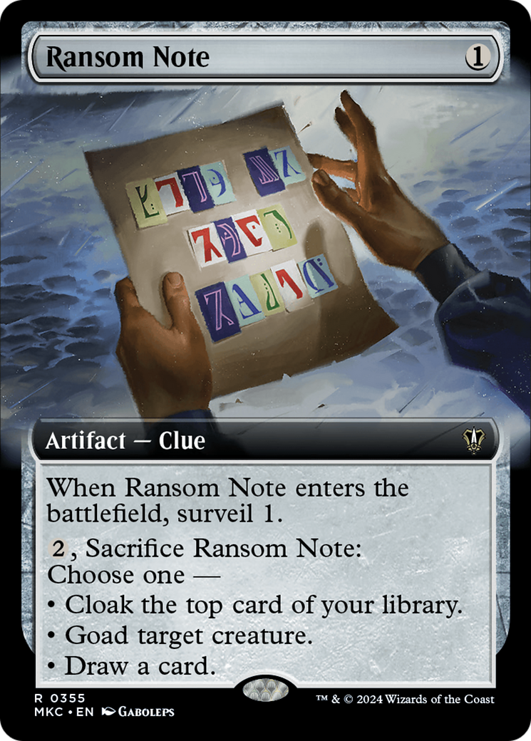 Image of Ransom Note (0355) (Extended Art) (MKC-355) - Murders at Karlov Manor Commander: (Extended Art)