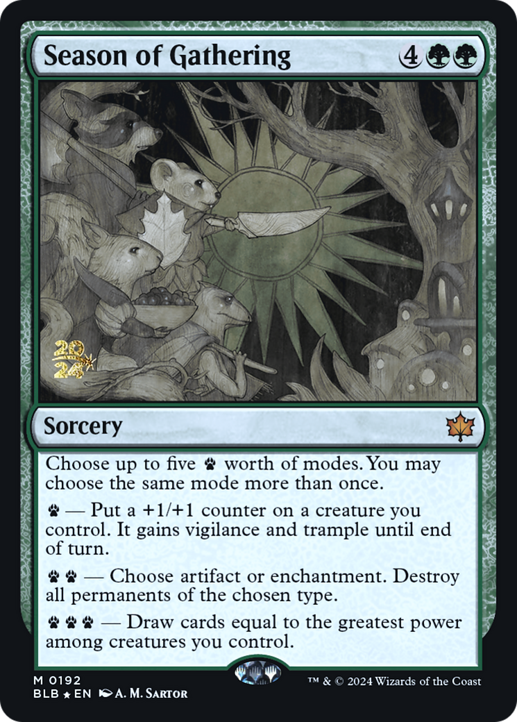 Image of Season of Gathering (PRE-192) - Bloomburrow Promos Foil
