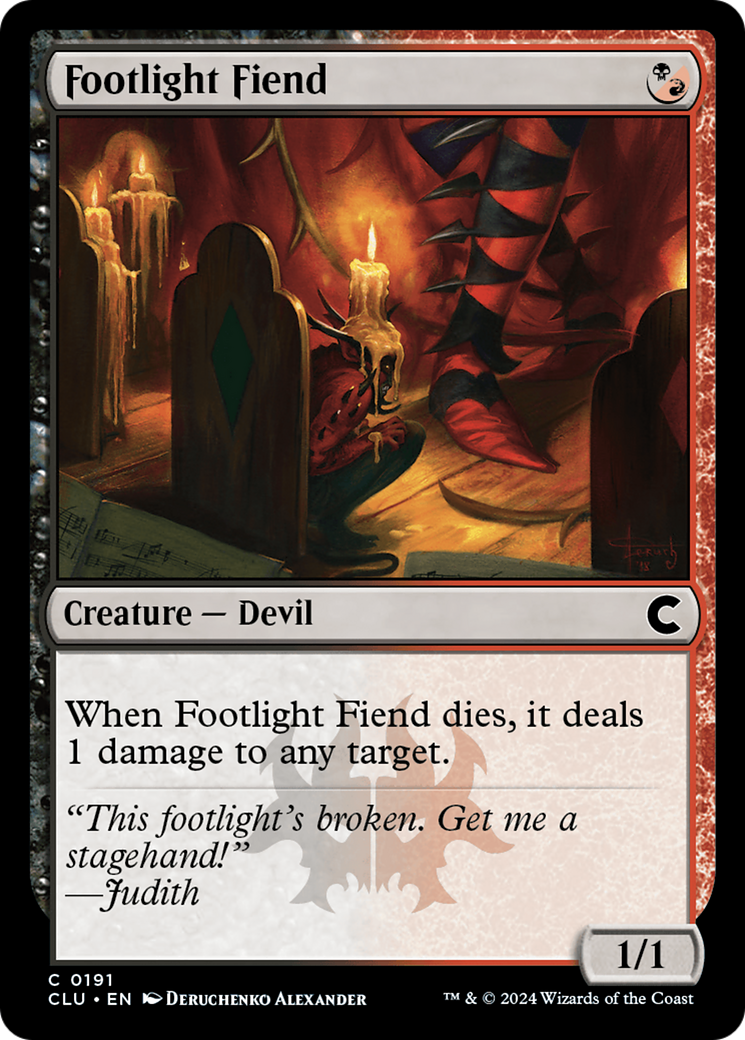 Image of Footlight Fiend (CLU-191) - Ravnica: Clue Edition