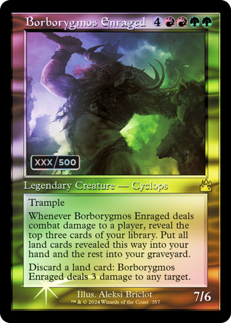 Image of Borborygmos Enraged (Retro Frame) (Serial Numbered) (RVR-357) - Ravnica Remastered Foil