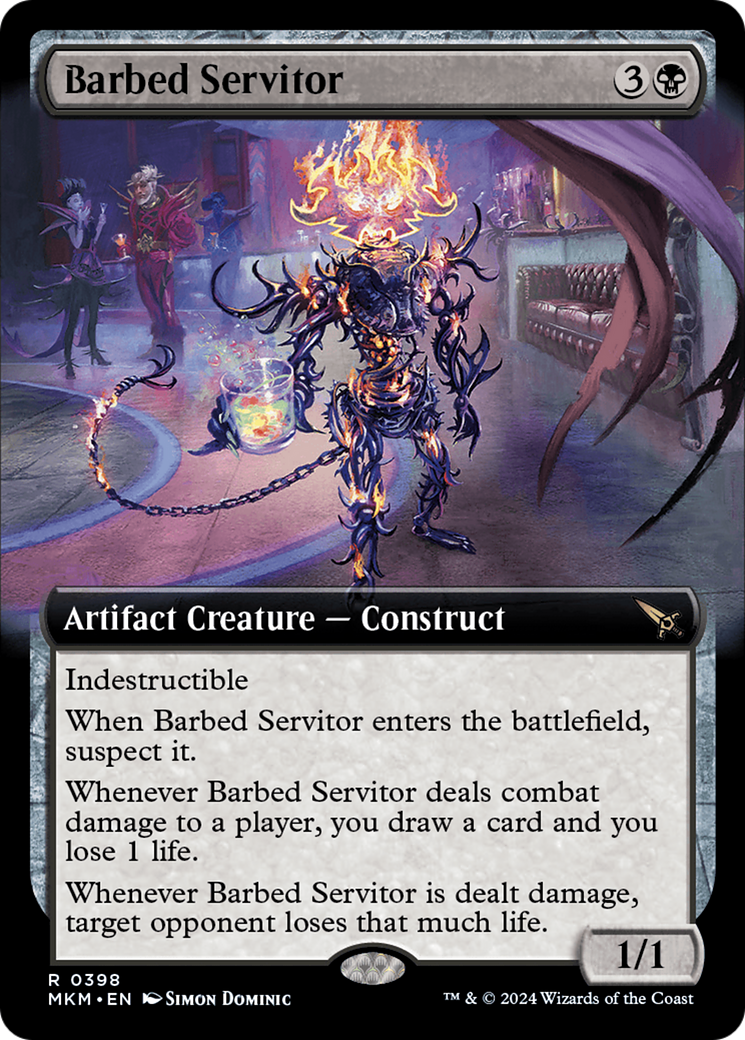 Image of Barbed Servitor (Extended Art) (MKM-398) - Murders at Karlov Manor: (Extended Art) Foil
