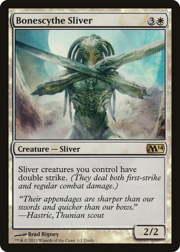 Image of Bonescythe Sliver (MEDIA-001) - Duels of the Planeswalkers 2014 Promos Foil