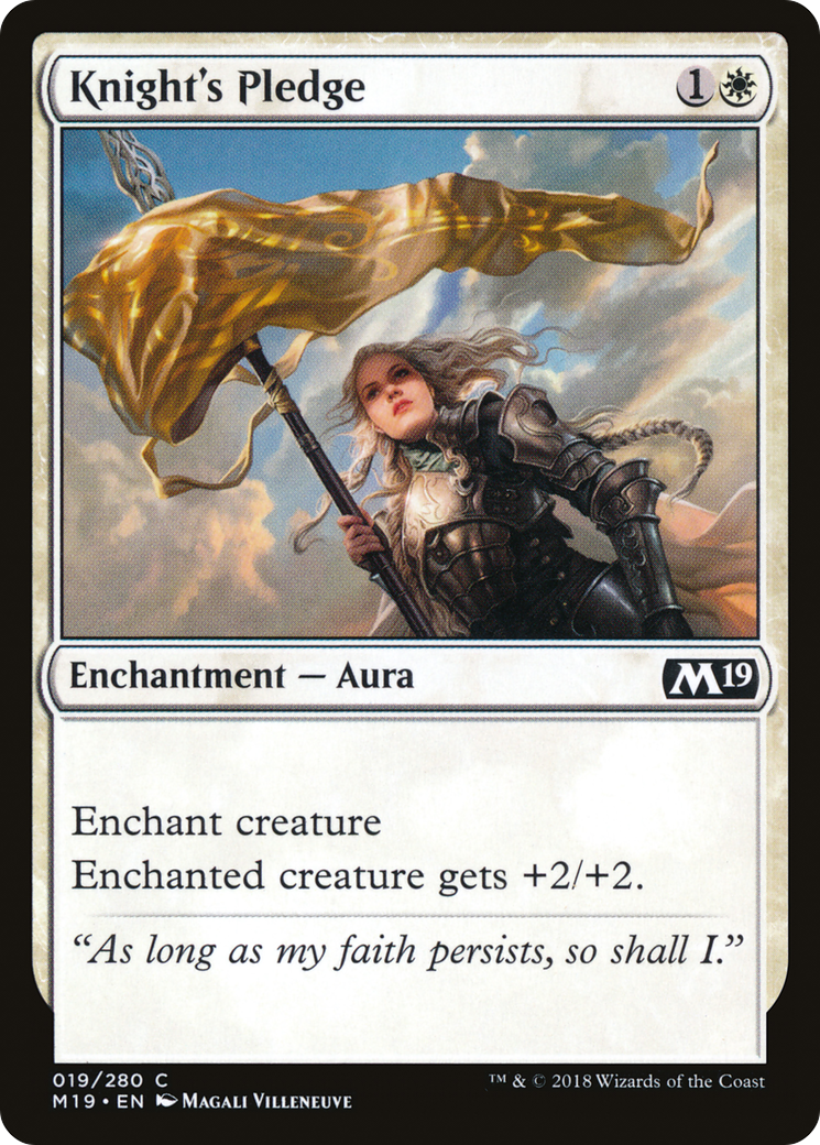Image of Knight's Pledge (M19-019) - Core Set 2019 Foil