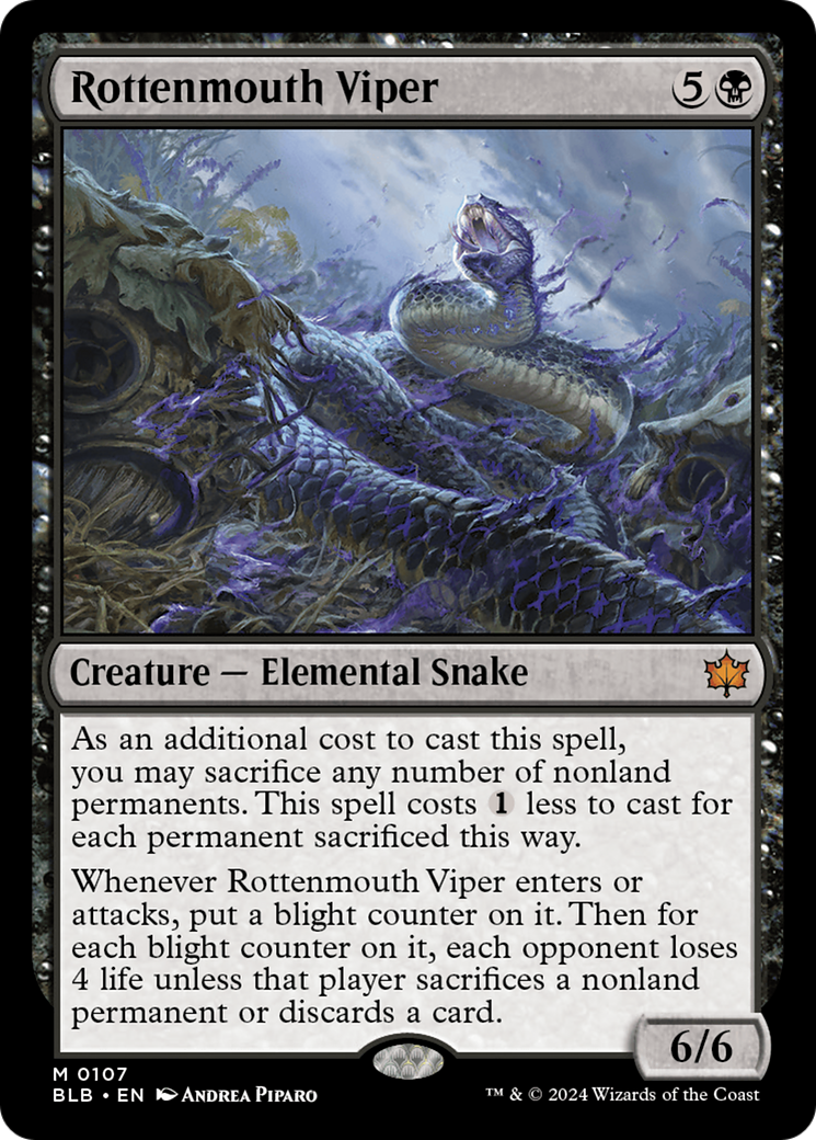 Image of Rottenmouth Viper (BLB-107) - Bloomburrow Foil