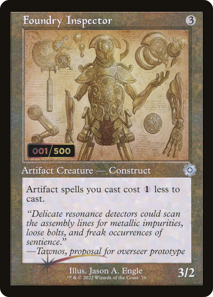Image of Foundry Inspector (Schematic) (Serial Numbered) (BRR-079) - The Brothers' War Retro Artifacts Foil
